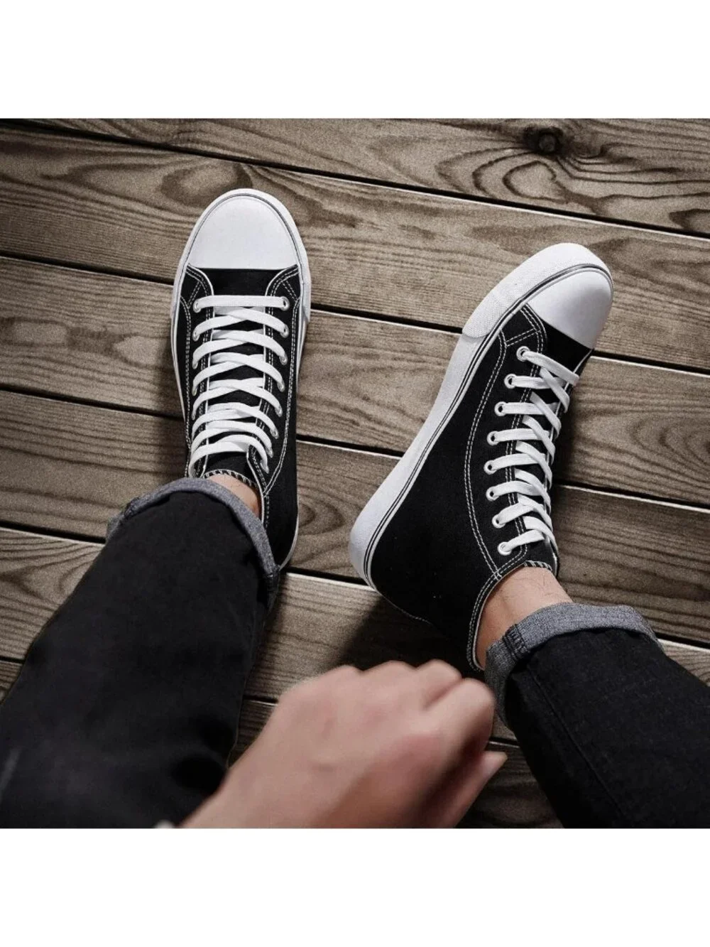 Stylish High Top Canvas Sneakers for Men - Lace Up Casual Walking Shoes